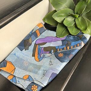 Scarf Picasso oblong multicolor Abstract  Scarf 60”x 13”